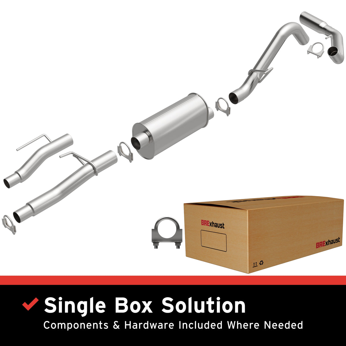 BRExhaust 2009-2010 Ford F-150 Direct-Fit Replacement Exhaust System BRExhaust Exhaust System Kit  AXOPROS