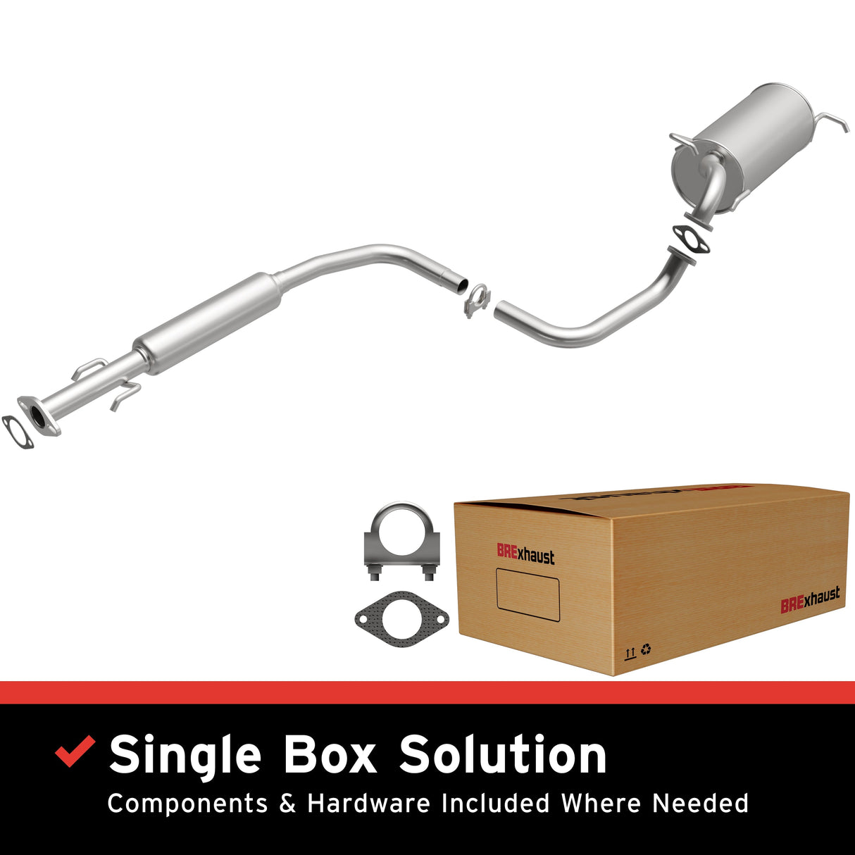 BRExhaust 2009-2011 Chevrolet Aveo5 1.6L Direct-Fit Replacement Exhaust System BRExhaust Exhaust System Kit  AXOPROS