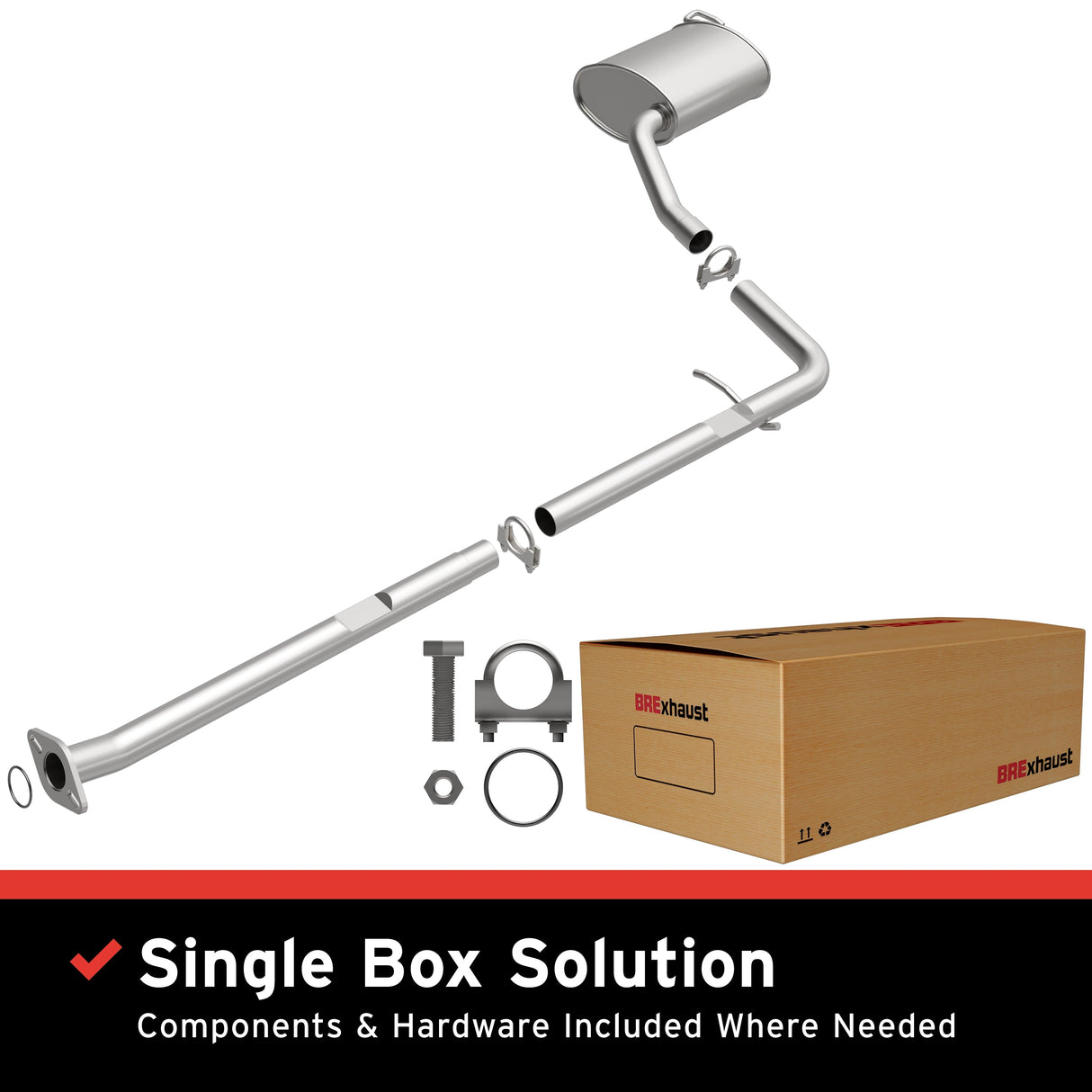 BRExhaust 2011-2014 Hyundai Sonata Direct-Fit Replacement Exhaust System BRExhaust Exhaust System Kit  AXOPROS