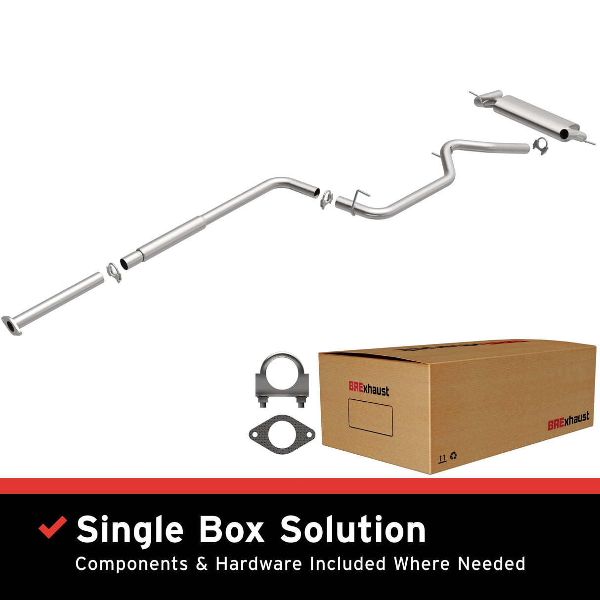 BRExhaust 2012-2017 Ford Focus 2.0L Direct-Fit Replacement Exhaust System BRExhaust Exhaust System Kit  AXOPROS