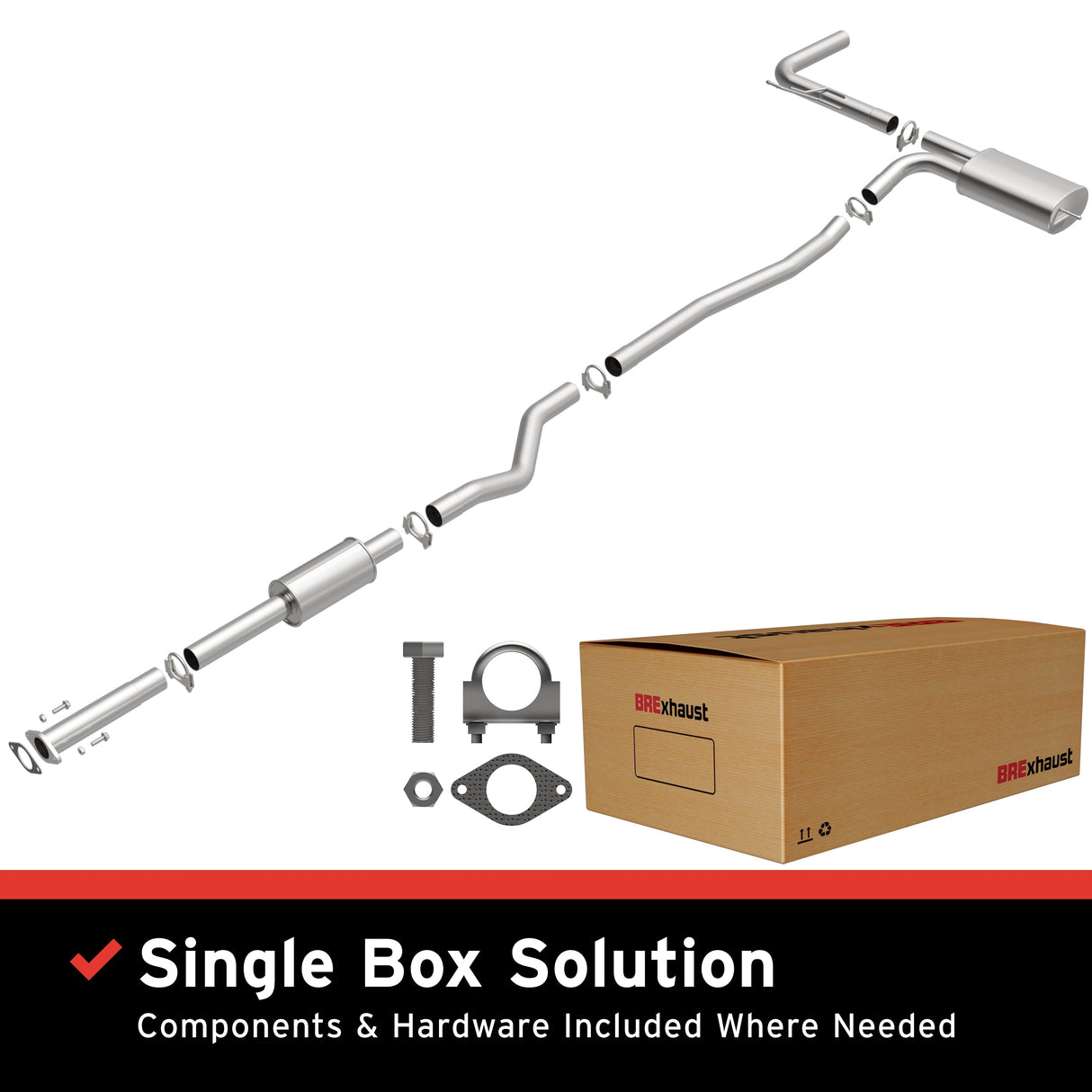 BRExhaust 2013-2017 Ford Fusion 2.5L Direct-Fit Replacement Exhaust System BRExhaust Exhaust System Kit  AXOPROS