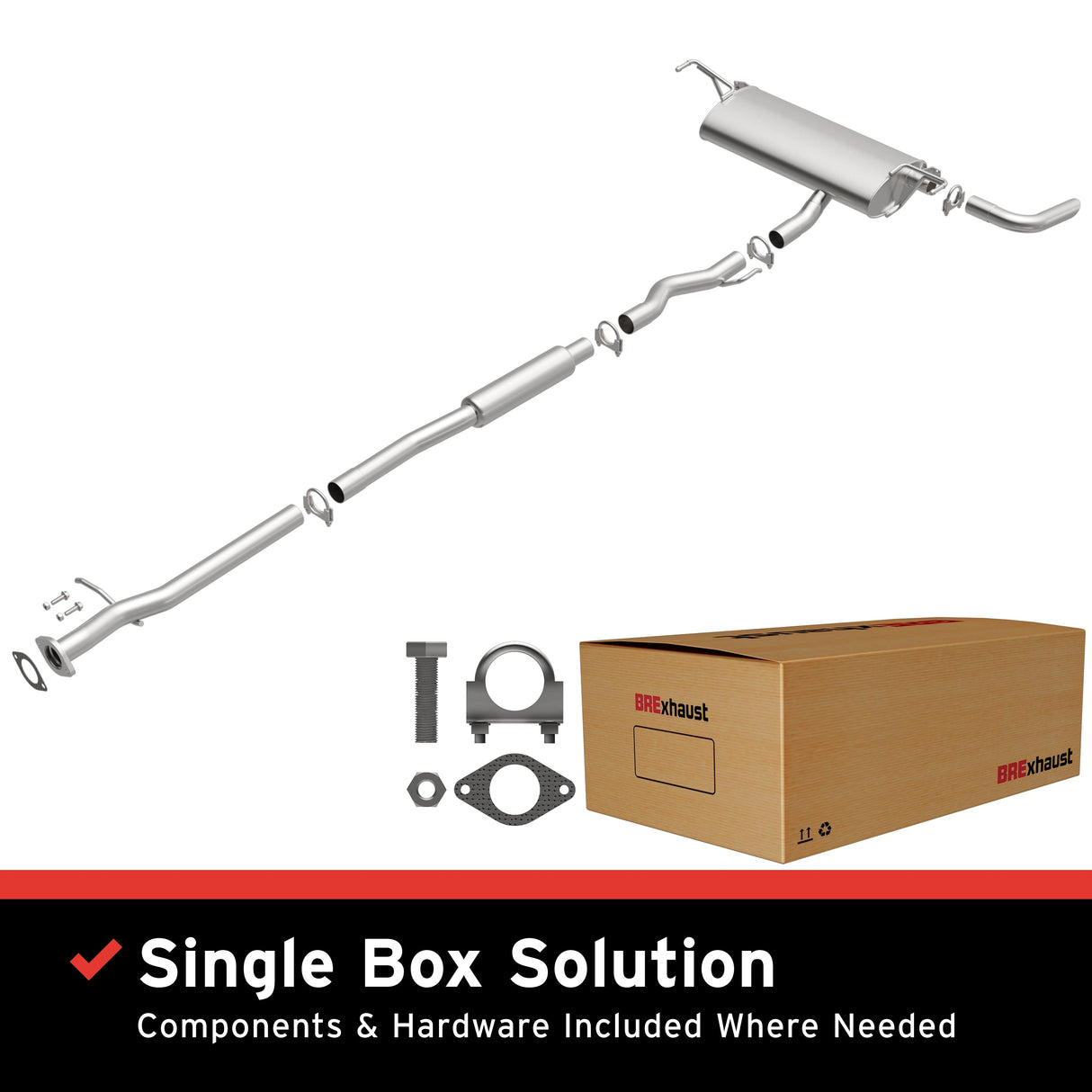 BRExhaust 2014-2018 Nissan Rogue 2.5L Direct-Fit Replacement Exhaust System BRExhaust Exhaust System Kit  AXOPROS