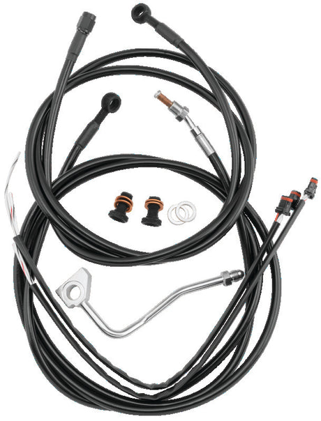 Burly Brand Control Kit 15in Bag Bar - Black Burly Brand Throttle Cable  AXOPROS