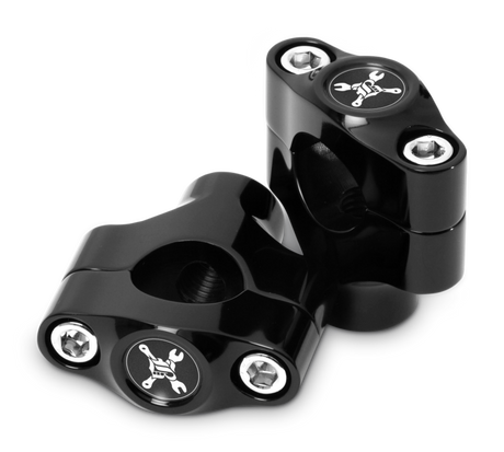 Burly Brand Hawk Riser Clamp for 1in Bar, Set - Black Burly Brand Handlebars  AXOPROS