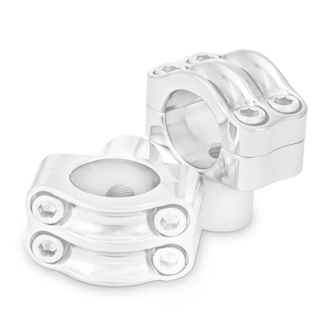 Burly Brand Reaper Riser Clamp 1-1/2in Tall for 1-1/4in Bar, Set - Chrome Burly Brand Handlebars  AXOPROS