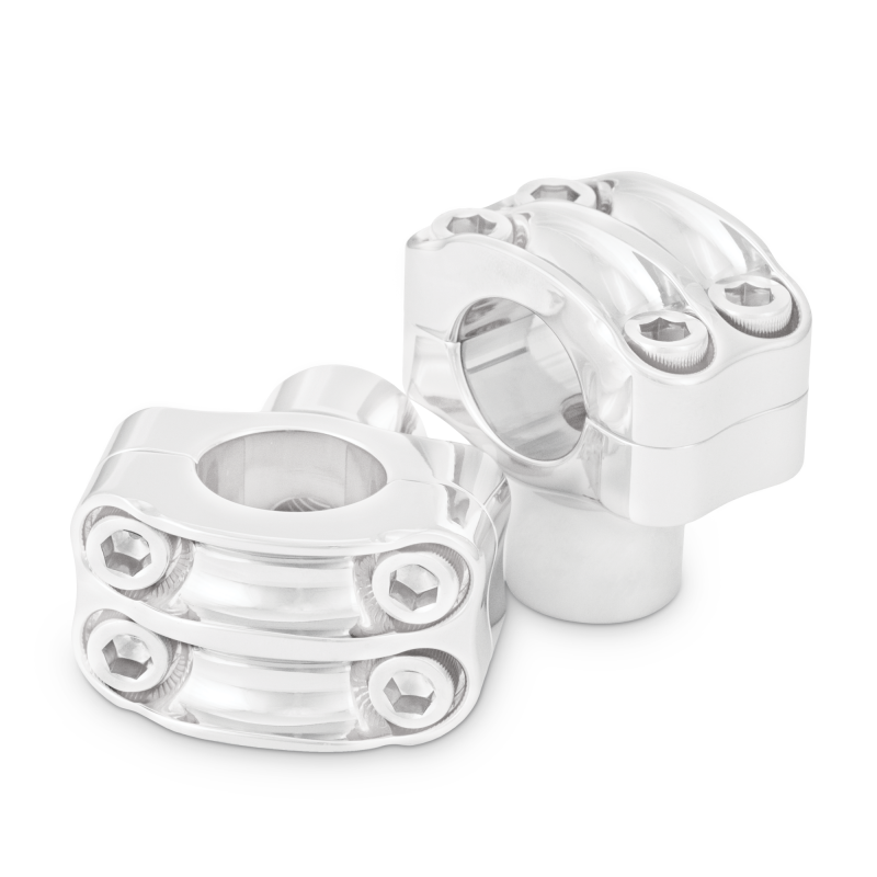 Burly Brand Reaper Riser Clamp 1-1/2in Tall for 1in Bar, Set - Chrome Burly Brand Handlebars  AXOPROS