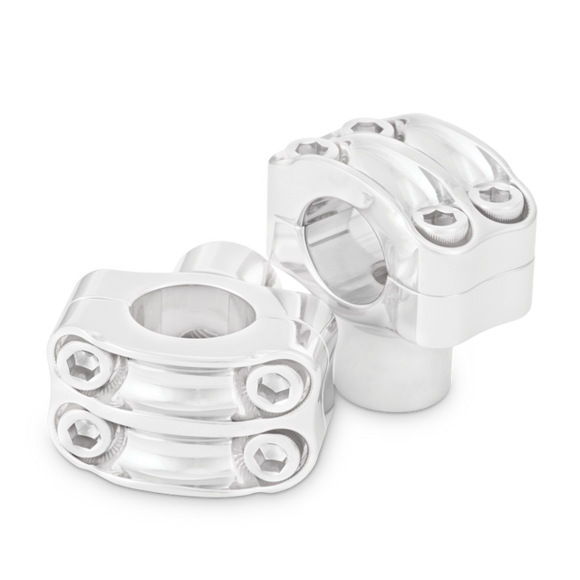 Burly Brand Reaper Riser Clamp 1-1/2in Tall for 1in Bar, Set - Chrome Burly Brand Handlebars  AXOPROS