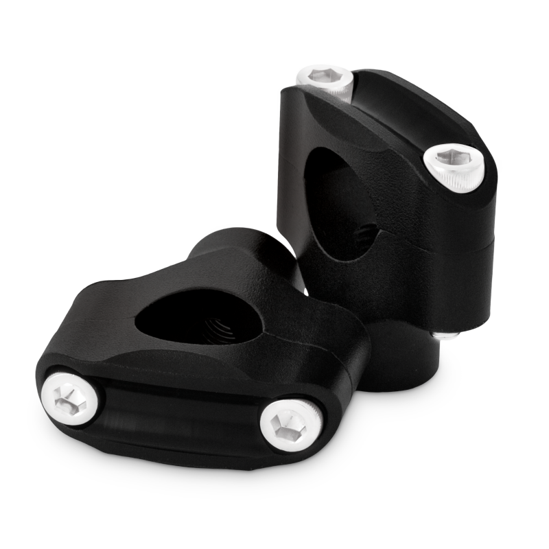 Burly Brand Reaper Riser Clamp 2-Bolt 1-1/2in Tall for 1in Bar, Set - Texture Black Burly Brand Handlebars  AXOPROS