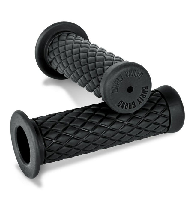 Burly Brand Rubber Diamondback Grips 1in - Black Burly Brand Grips  AXOPROS
