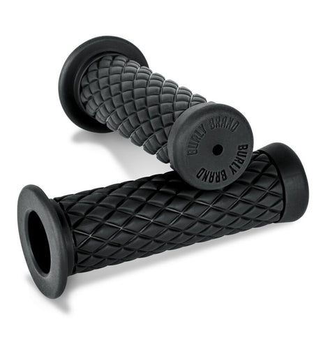 Burly Brand Rubber Diamondback Grips 7/8in - Black Burly Brand Grips  AXOPROS