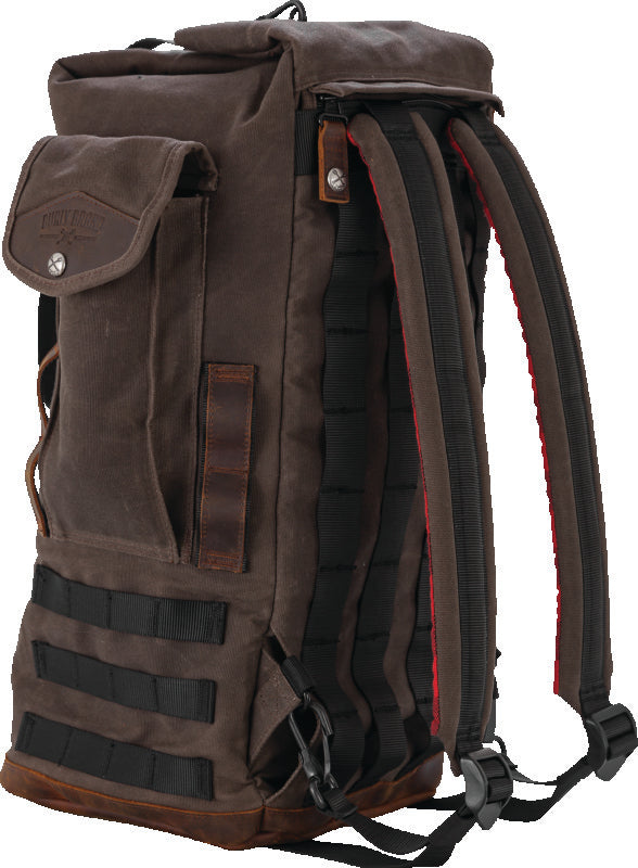 Burly Brand Voyager Sissy Bar Backpack - Dark Oak Burly Brand Bags - Saddlebags  AXOPROS