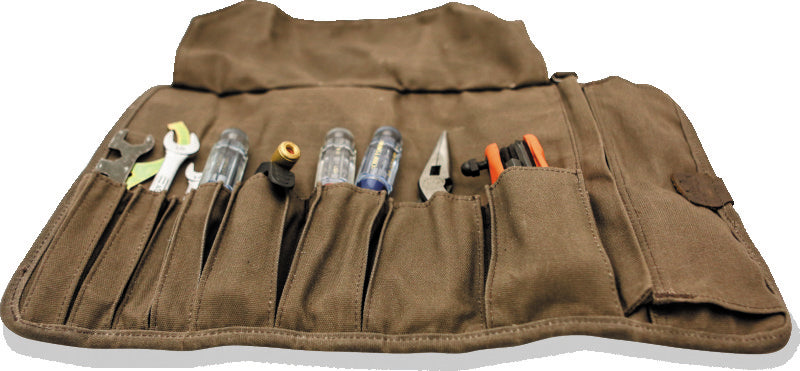 Burly Brand Voyager Tool Roll - Dark Oak Burly Brand Bags - Saddlebags  AXOPROS