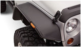Bushwacker 07-18 Jeep Wrangler Flat Style Flares 2pc - Black Bushwacker Fender Flares  AXOPROS