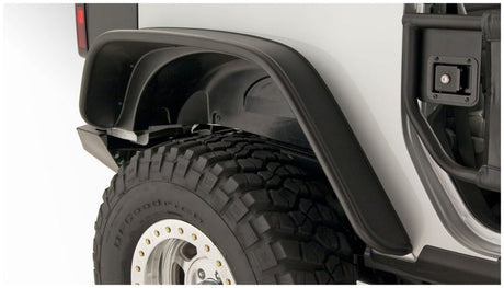 Bushwacker 07-18 Jeep Wrangler Flat Style Flares 2pc Fits 2-Door Sport Utility Only - Black Bushwacker Fender Flares  AXOPROS