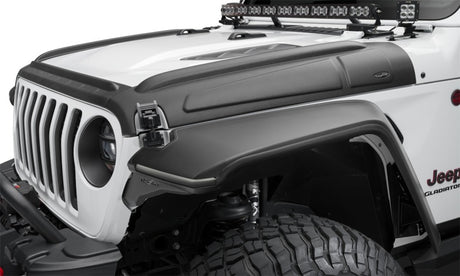 Bushwacker 07-18 Jeep Wrangler JK/JKU Trail Armor Hood Armor (3pc Set) - Tex. Black Bushwacker Body Armor & Rock Rails  AXOPROS