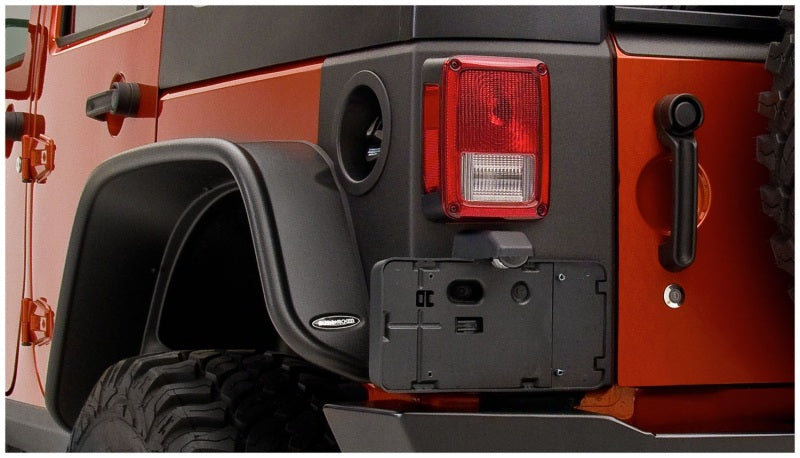 Bushwacker 07-18 Jeep Wrangler Trail Armor Rear Corners - Black Bushwacker Body Armor & Rock Rails  AXOPROS