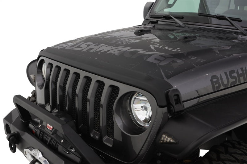 Bushwacker 18-19 Jeep Wrangler Rubicon/Sport//Unlimited/Sport S Hood Stone Guard- Black Bushwacker Body Armor & Rock Rails  AXOPROS