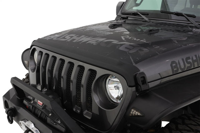 Bushwacker 18-19 Jeep Wrangler Rubicon/Sport//Unlimited/Sport S Hood Stone Guard- Black Bushwacker Body Armor & Rock Rails  AXOPROS
