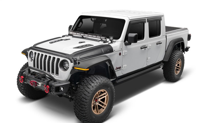 Bushwacker 18-22 Jeep Wrangler 2/4dr / 20-22 Jeep Gladiator Trail Armor Hood Armor (3pc) - Tex. Blk Bushwacker Body Armor & Rock Rails  AXOPROS