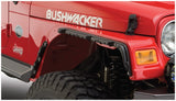 Bushwacker 97-06 Jeep Wrangler Flat Style Flares 4pc - Black Bushwacker Fender Flares  AXOPROS