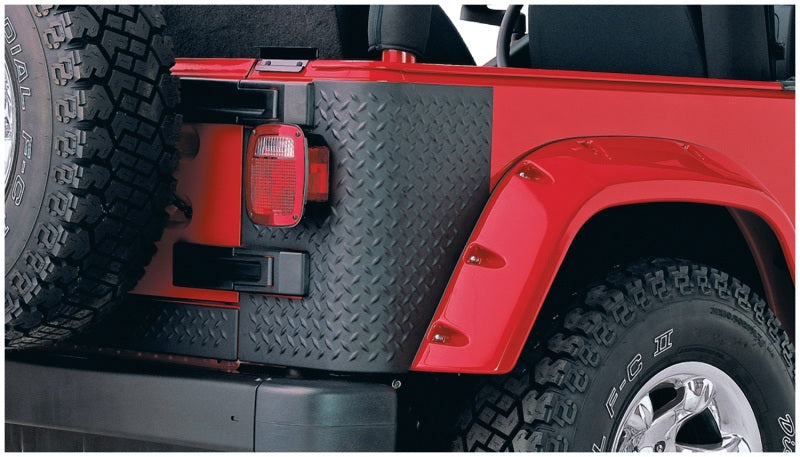 Bushwacker 97-06 Jeep Wrangler Trail Armor Rear Corners - Black Bushwacker Body Armor & Rock Rails  AXOPROS
