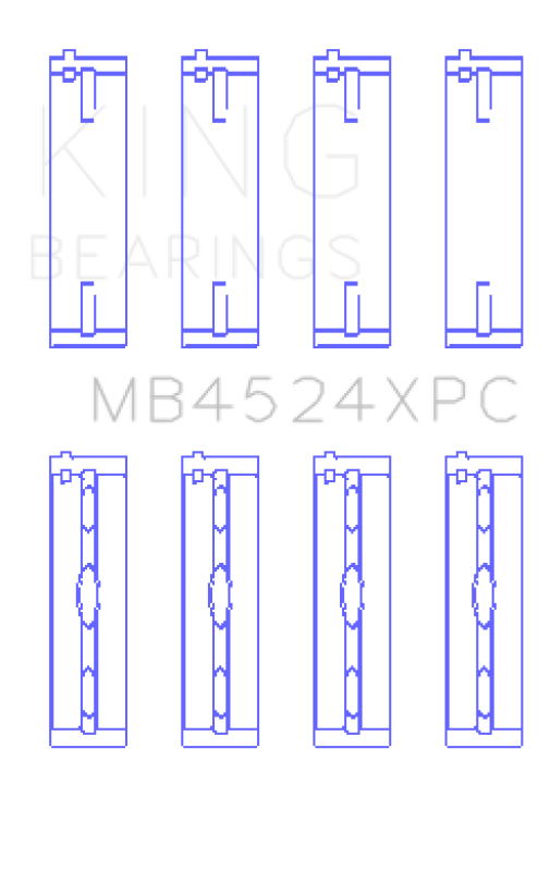 King Nissan VR38DETT pMaxKote Crankshaft Main Bearing Set - Size STDX King Engine Bearings Bearings  AXOPROS