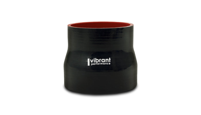 Vibrant 4 Ply Reinforced Silicone Transition Connector - 3in I.D. x 3.25in I.D. x 3in long (BLACK) Vibrant Silicone Couplers & Hoses  AXOPROS