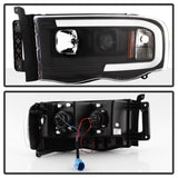 Spyder 02-05 Dodge Ram 1500 Light Bar Projector Headlights - Black (PRO-YD-DR02V2-LB-BK) SPYDER Headlights  AXOPROS