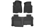Husky Liners 19-24 Chevy Silverado1500/GMC Sierra1500 X-Act Front + 2nd Seat Floor Liner Set-Black Husky Liners Floor Mats - Rubber  AXOPROS
