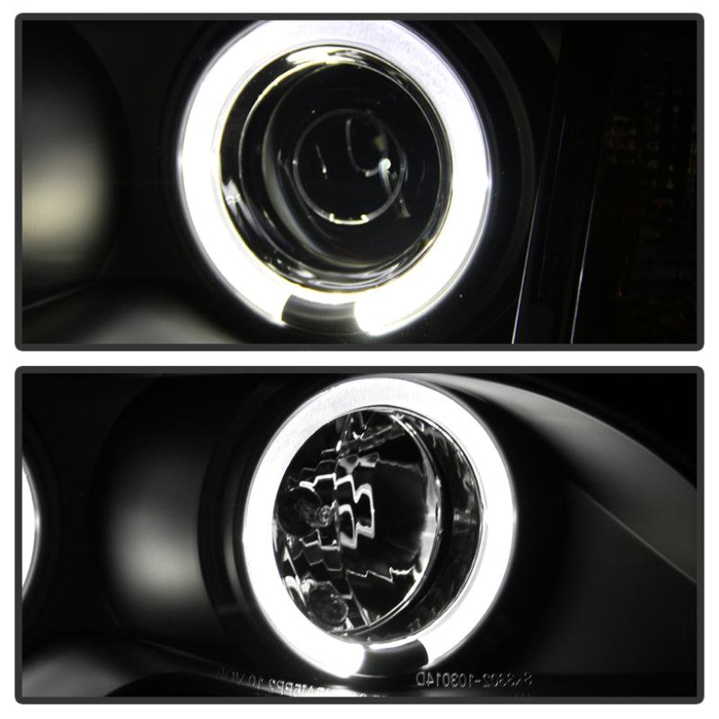 Spyder BMW E46 3-Series 02-05 4DR Projector Headlights 1PC LED Halo Blk PRO-YD-BMWE4602-4D-AM-BK SPYDER Headlights  AXOPROS