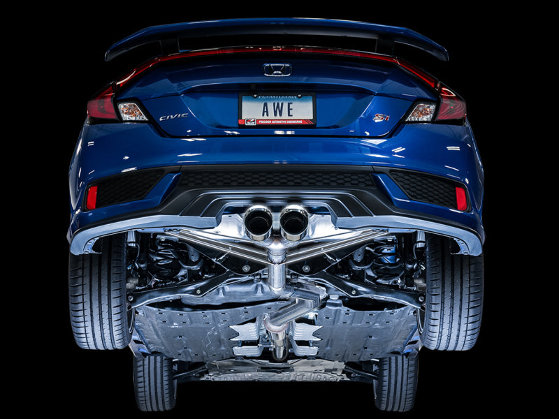 AWE Tuning 2016+ Honda Civic Si Track Edition Exhaust w/Front Pipe & Dual Chrome Silver Tips AWE Tuning Catback  AXOPROS
