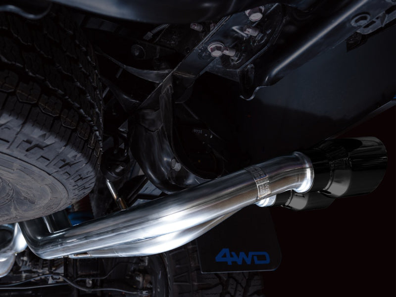 AWE 16-22 Toyota Tacoma 0FG Catback Exhaust w/ BashGuard - Dual Diamond Black Tips AWE Tuning Catback  AXOPROS