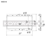 Koyo 88-91 Honda Civic / CRX EF Chassis w/B-Series (Manual Transmission) All-Aluminum Radiator Koyo Radiators  AXOPROS