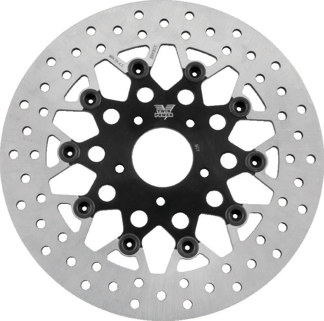 Twin Power 84-17 Big Twin Exc 11.8 and Lug Mount 84-13 XL Front 11.5in Floating Rotor Mesh Black TwinPower Brake Rotors - OE  AXOPROS