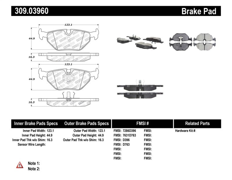 StopTech Performance 87-99 BMW M3 / 89-93 M5 / 98-02 Z3 Rear Street Performance Brake Pads Stoptech Brake Pads - Performance  AXOPROS
