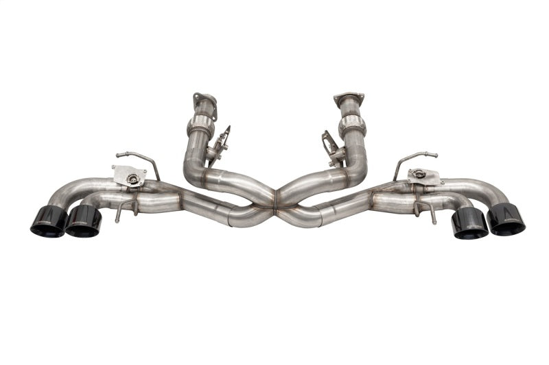 Corsa 2020-2025 Corvette C8 3in Valved Cat-Back 4.5in Blk Quad Tips - Fits Factory NPP Exhaust CORSA Performance Catback  AXOPROS