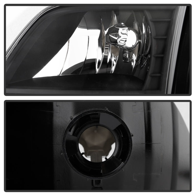 Xtune Ford F150 97-03 Crystal Headlights w/ Clear LED Corners Black HD-ON-FF15097-LED-SET-BK SPYDER Headlights  AXOPROS