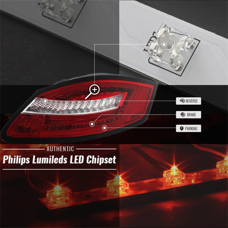 Spyder Porsche 987 Cayman 06-08 / Boxster 05-08 LED Tail Lights - Red Clear ALT-YD-P98705-LED-RC SPYDER Tail Lights  AXOPROS
