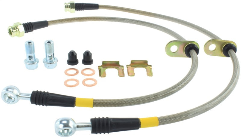 StopTech 08-09 WRX & STi Stainless Steel Front Brake Lines Stoptech Brake Line Kits  AXOPROS