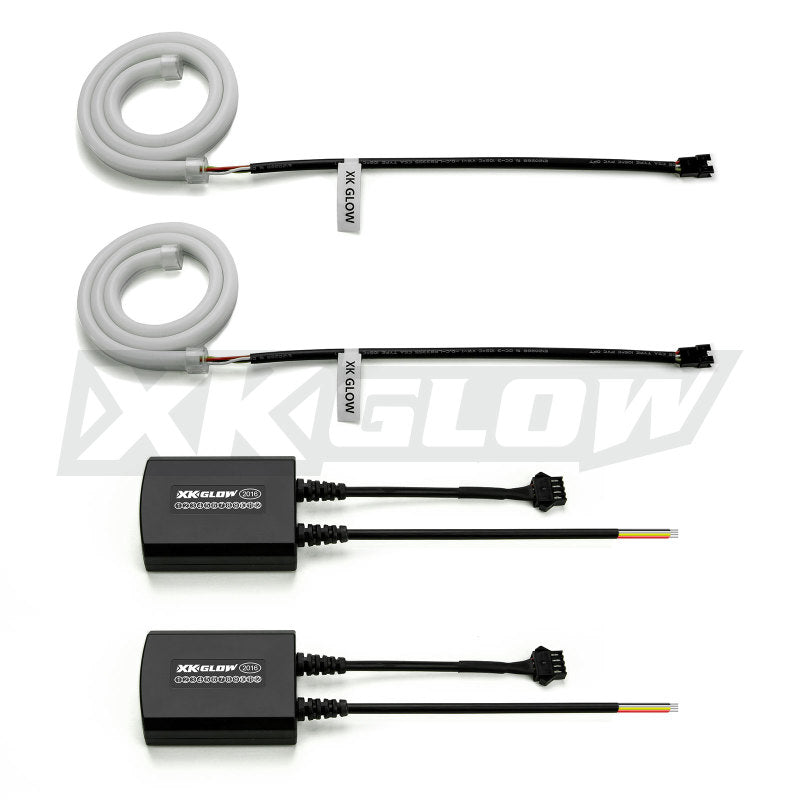 XKGLOW XK Glow 36inch - 2pc Sequential Switchback LED Strip Kit DRL Turnsignal for Headlights Light Accessories and Wiring aftermarket performance part