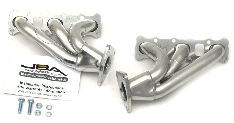 JBA 04-15 Nissan 4.0L V6 1-5/8in Primary Silver Ctd Cat4Ward Header JBA Headers & Manifolds  AXOPROS