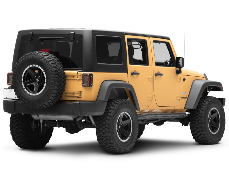 Raxiom 07-18 Jeep Wrangler JK Axial Series LED Halo Tail Lights- Black Housing (Dark Smoked Lens) Raxiom Tail Lights  AXOPROS