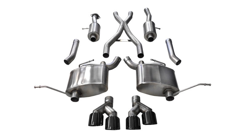 Corsa 2014-2021 Jeep Grand Cherokee Summit Edition Black 2.5in Dual Rear Exit Cat-Back Exhaust CORSA Performance Catback  AXOPROS