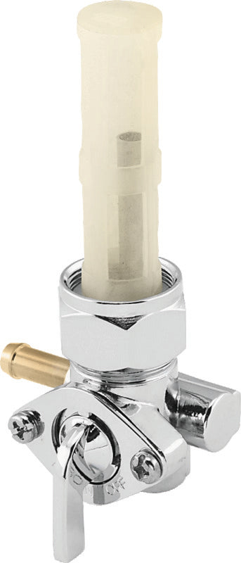 Bikers Choice Chrome 22MM Petcock With Screen Left Outlet Custom Universal Bikers Choice Fuel Components Misc  AXOPROS