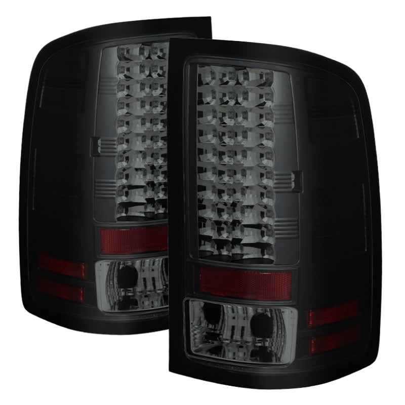 Spyder GMC Sierra 07-13 (Not 3500 Dually 4 Rear Wheels)LED Tail Lights Blk Smke ALT-YD-GS07-LED-BSM SPYDER Tail Lights  AXOPROS
