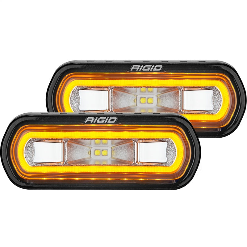 Rigid Industries SR-L Series Surface Mount LED Spreader Pair w/ Red Halo - Universal Rigid Industries Light Bars & Cubes  AXOPROS