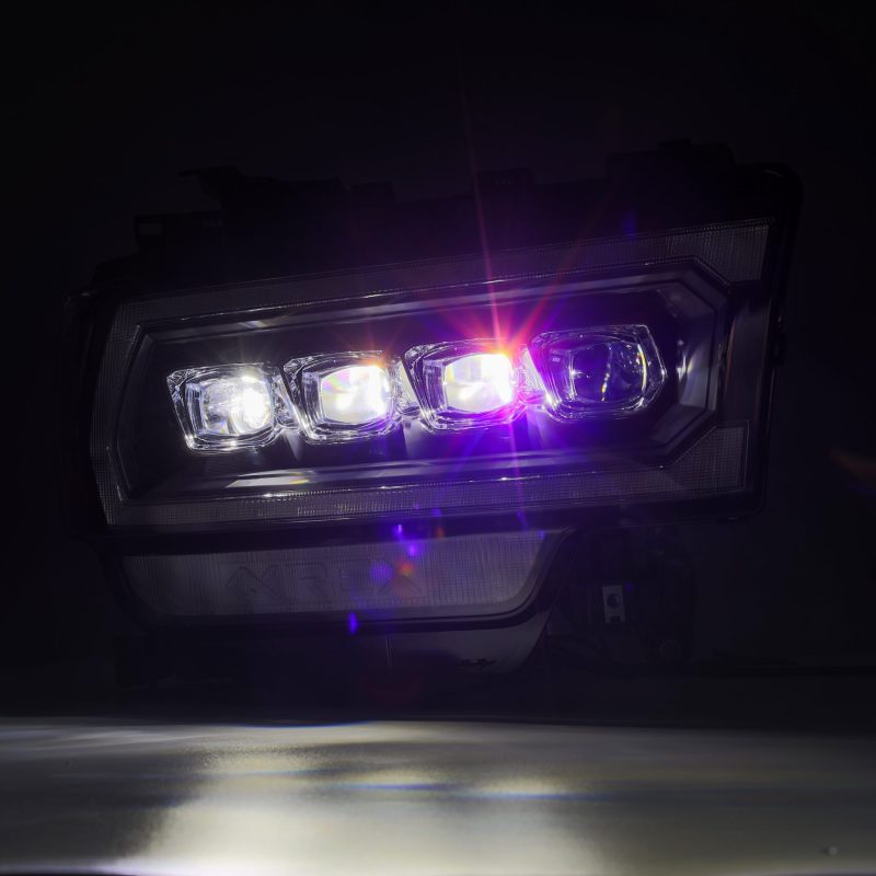 AlphaRex 19-21 Ram 2500 NOVA LED Proj Headlights Plank Style Black w/Activ Light/Seq Signal/DRL AlphaRex Headlights  AXOPROS