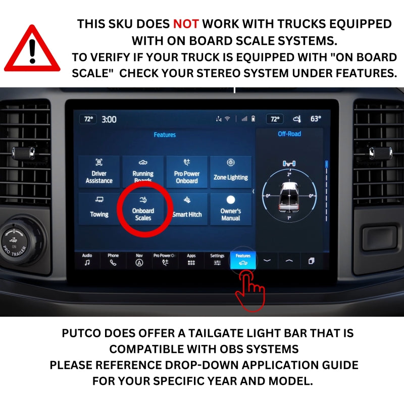 Putco 21-22 Ford F-150 60in Red Light Blade Direct Fit Kit Red / White Putco Light Tailgate Bar  AXOPROS