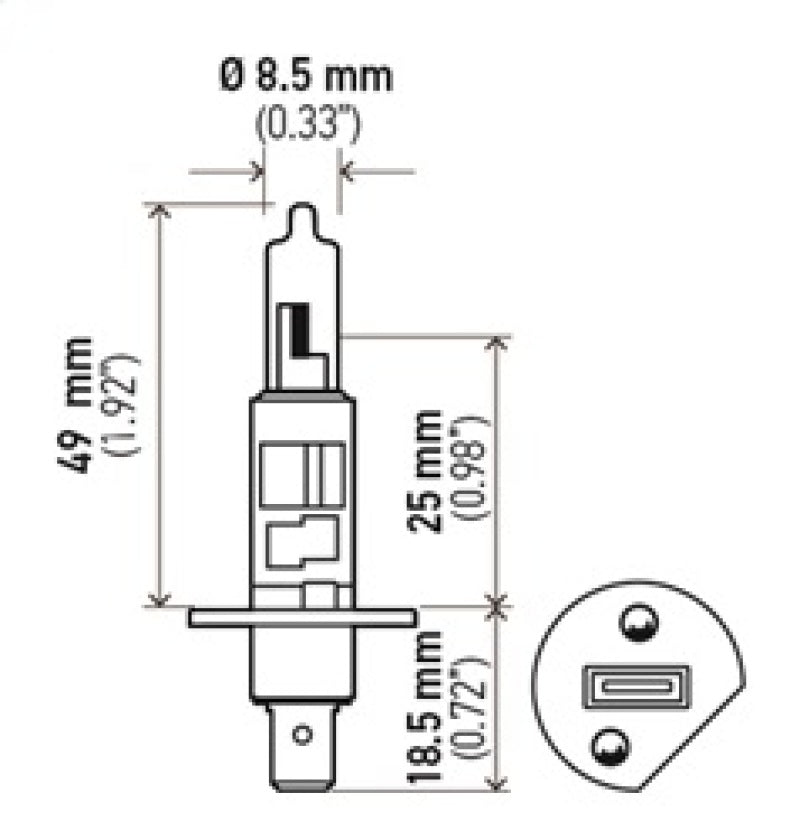 Hella Optilux H1 12V/55W XY Yellow Bulb Hella Bulbs  AXOPROS