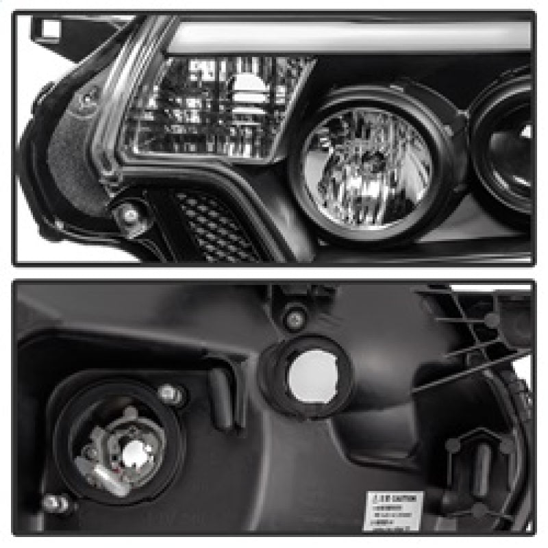 Spyder Toyota Tacoma 12-15 Projector Headlights Light Bar DRL Black PRO-YD-TT12-LBDRL-BK SPYDER Headlights  AXOPROS